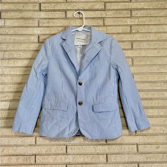 Janie and Jack Blue Seersucker Pinstripe Jacket Easter Special Occasion - Picture 11 of 11